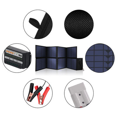 แผ่นพลังแสงอาทิตย์แบบพับแบบโมโนคริสตัลลิน 120W ที่สมบูรณ์แบบสําหรับการตั้งแคมป์กลางแจ้ง