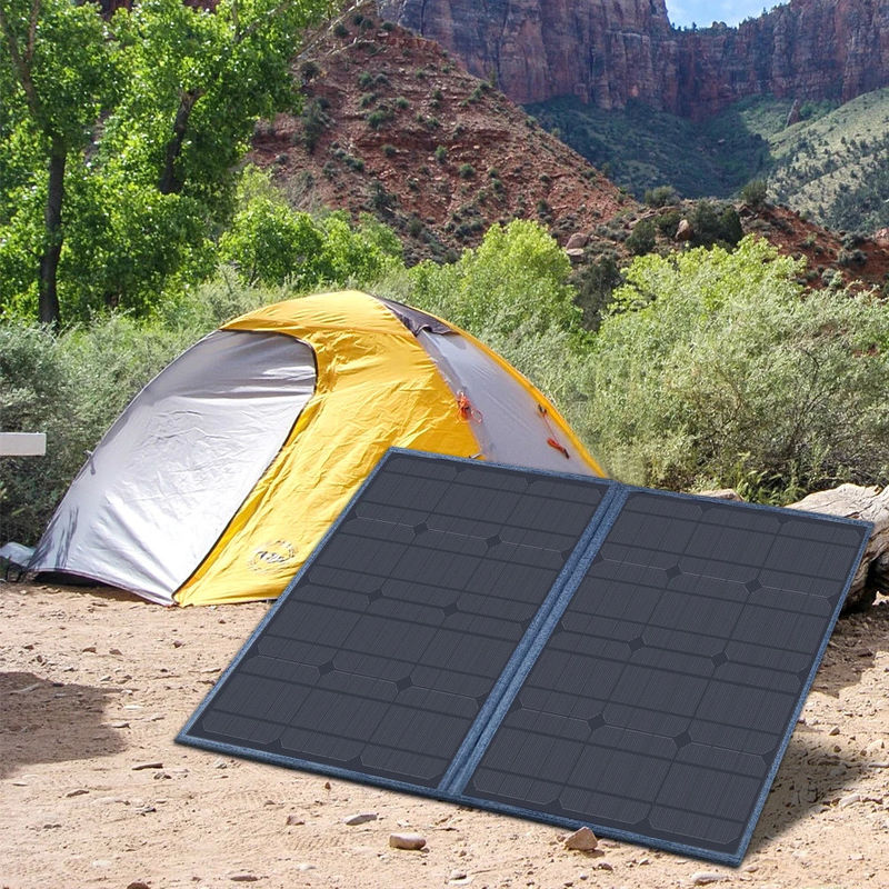 แผ่นแสงอาทิตย์พกพาที่สะดวกสบาย 100W สําหรับ RV สําหรับการแก้ไขพลังงานที่ยั่งยืน