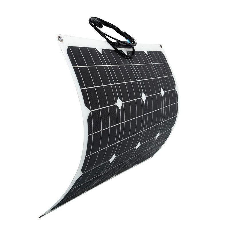 แพเนลพลังแสงอาทิตย์ครึ่งยืดหยุ่น 50W สําหรับเรือรถยนต์ที่มีประสิทธิภาพสูงสุดและพื้นผิว ETFE